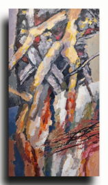 Tablou abstract artist contemporan expus la Galeria Soleil București