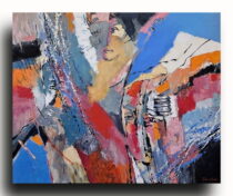 Tablou abstract artist contemporan expus la Galeria Soleil București