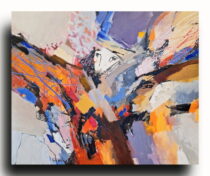 Tablou abstract artist contemporan expus la Galeria Soleil București